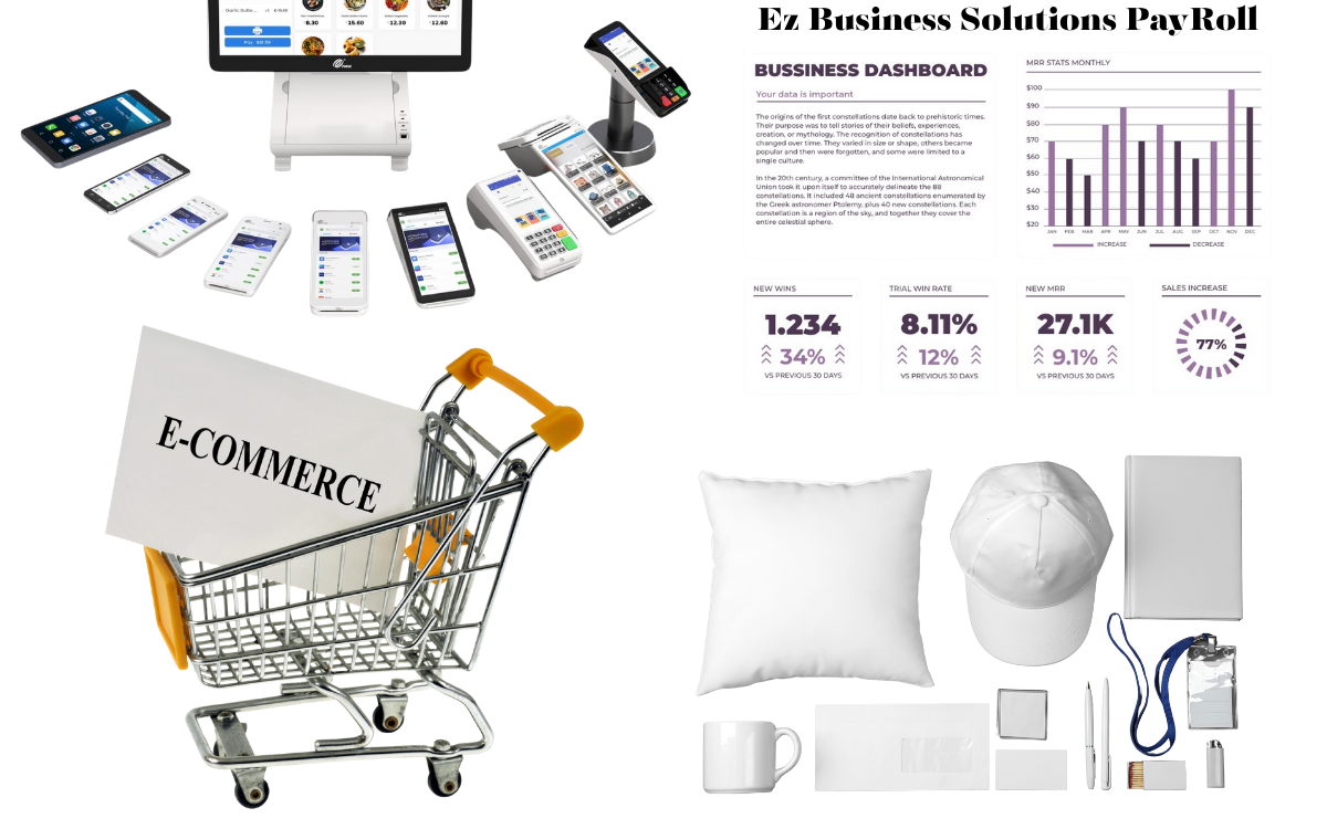 Overview of services: merchant services, payroll, e-commerce, print merchandise